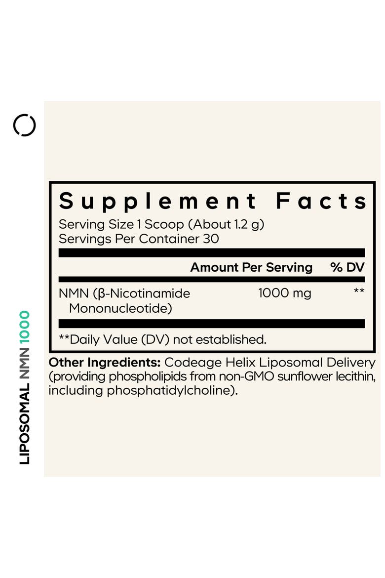 Liposomal NMN 1000mg Powder, Nicotinamide Mononucleotide, Alternate, color, White