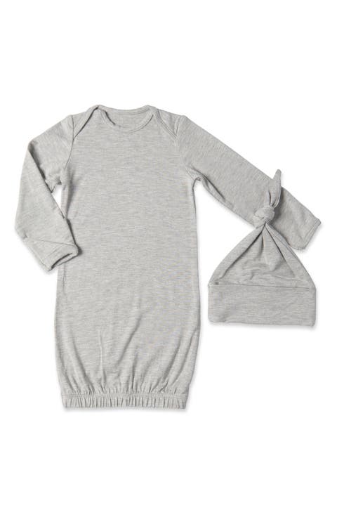 Long Sleeve Gown & Hat Set