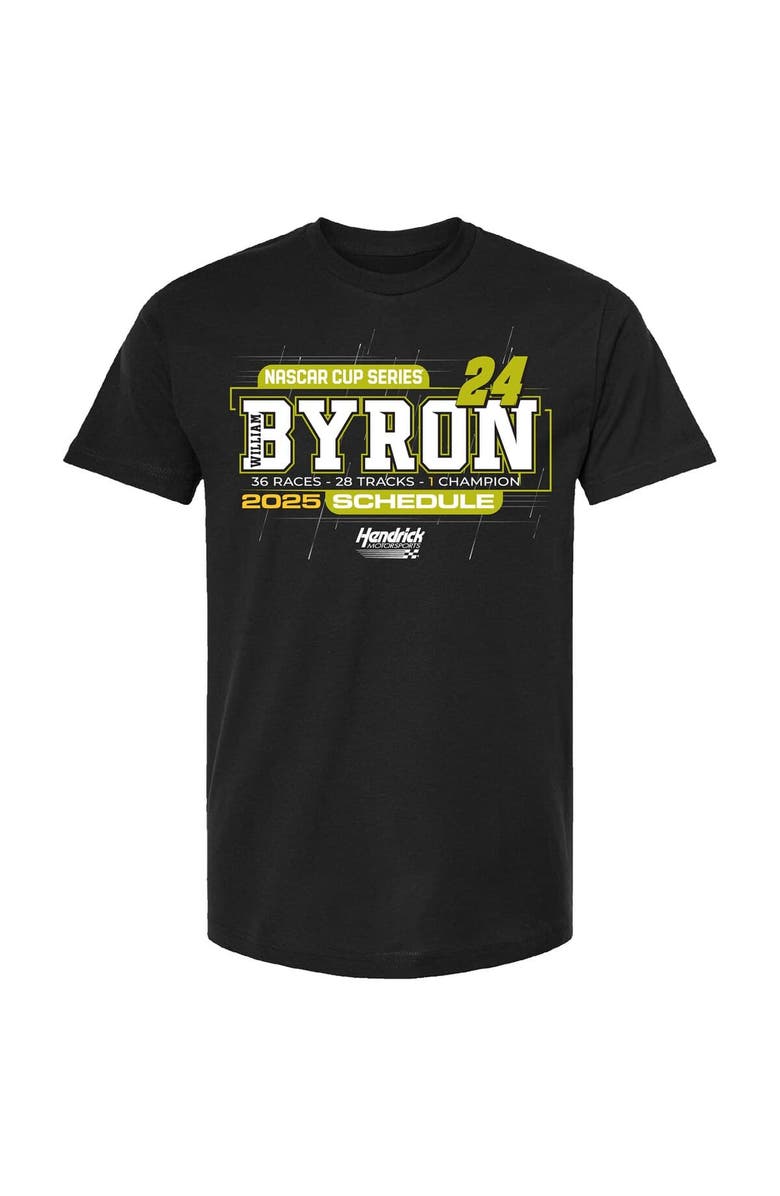 HENDRICK MOTORSPORTS TEAM COLLECTION Men's Hendrick Motorsports Team Collection Black William Byron 2025 NASCAR Cup Series Schedule T-Shirt, Alternate, color, Black