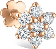 MARIA TASH Diamond Flower Threaded Stud Earring