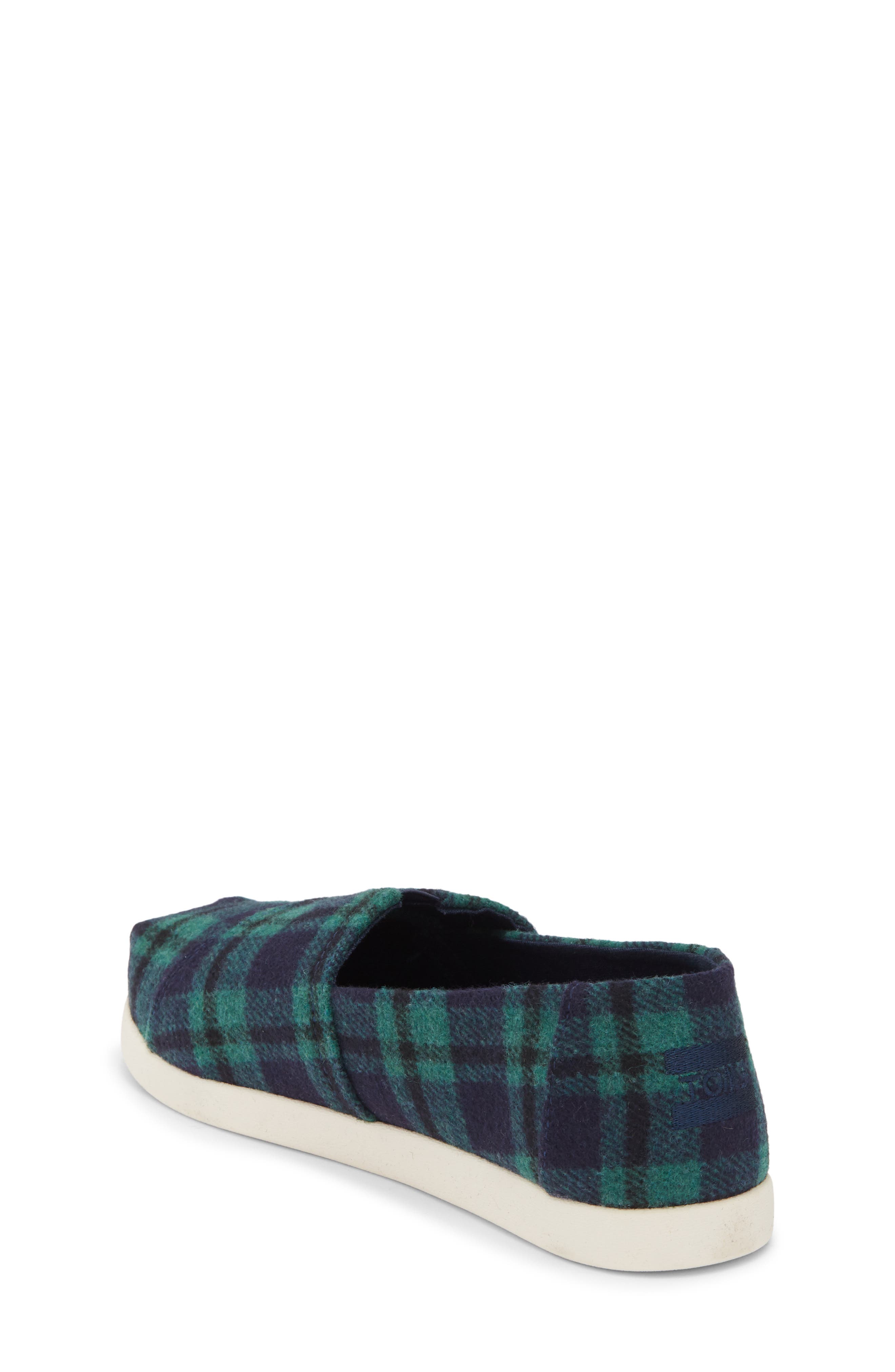 TOMS Kids' Alpargata Sneaker, Alternate, color, Navy Plaid
