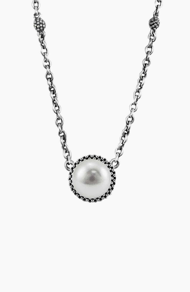 LAGOS Luna Freshwater Pearl Pendant Necklace, Alternate, color, Silver/ Pearl