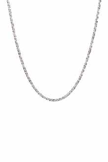 BEST SILVER Sterling Silver Twisted Chain Necklace