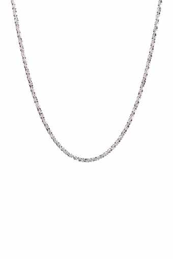 BEST SILVER Sterling Silver Twisted Chain Necklace