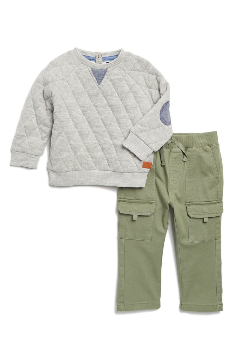 7 For All Mankind Diamond Quilted Sweatshirt & Cargo Pants Set, Main, color, 