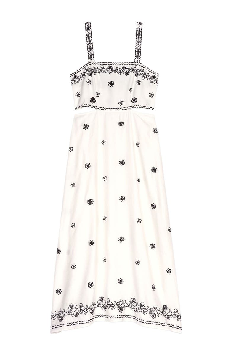 maje Embroidered cut-out maxi dress, Alternate, color, Ecru / Black