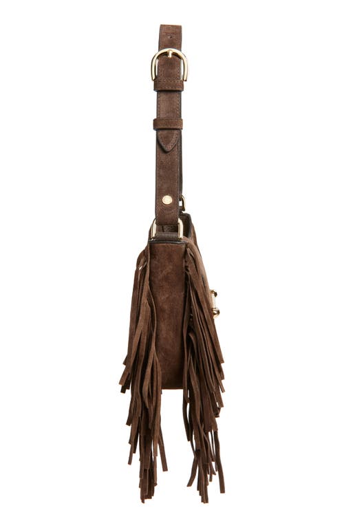 Strathberry X Cinq À Sept Multrees Omni Fringe Suede Hobo Bag In Brown