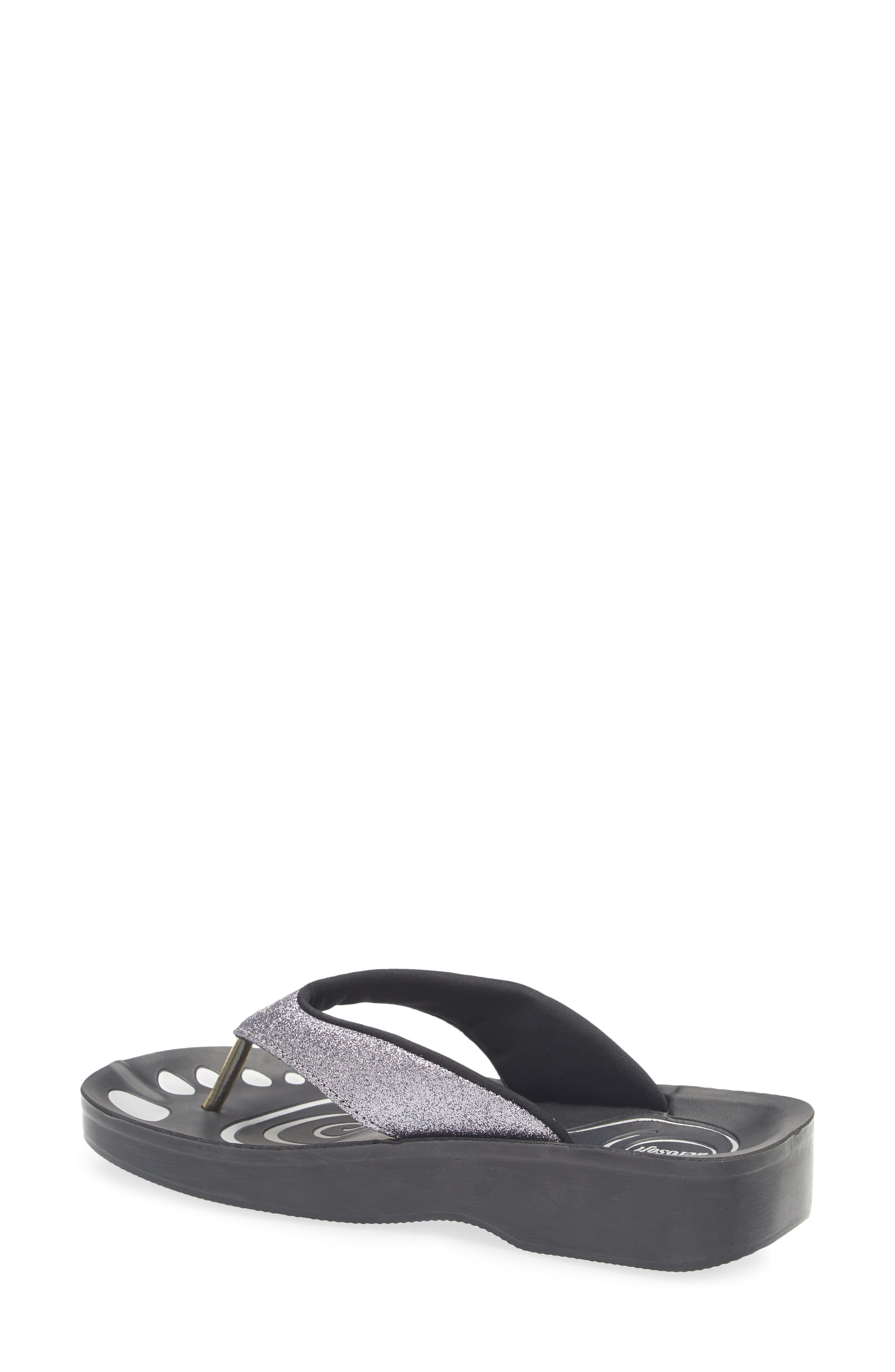 AEROSOFT Glitter Strap Sandal, Alternate, color, Grey