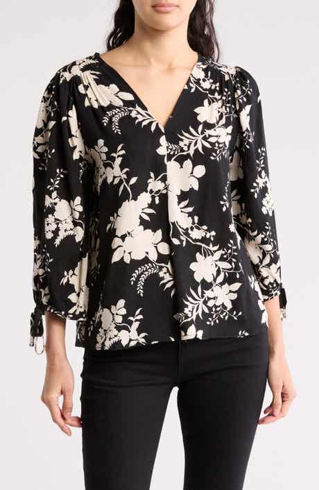 Renee C Jacquard Floral Top