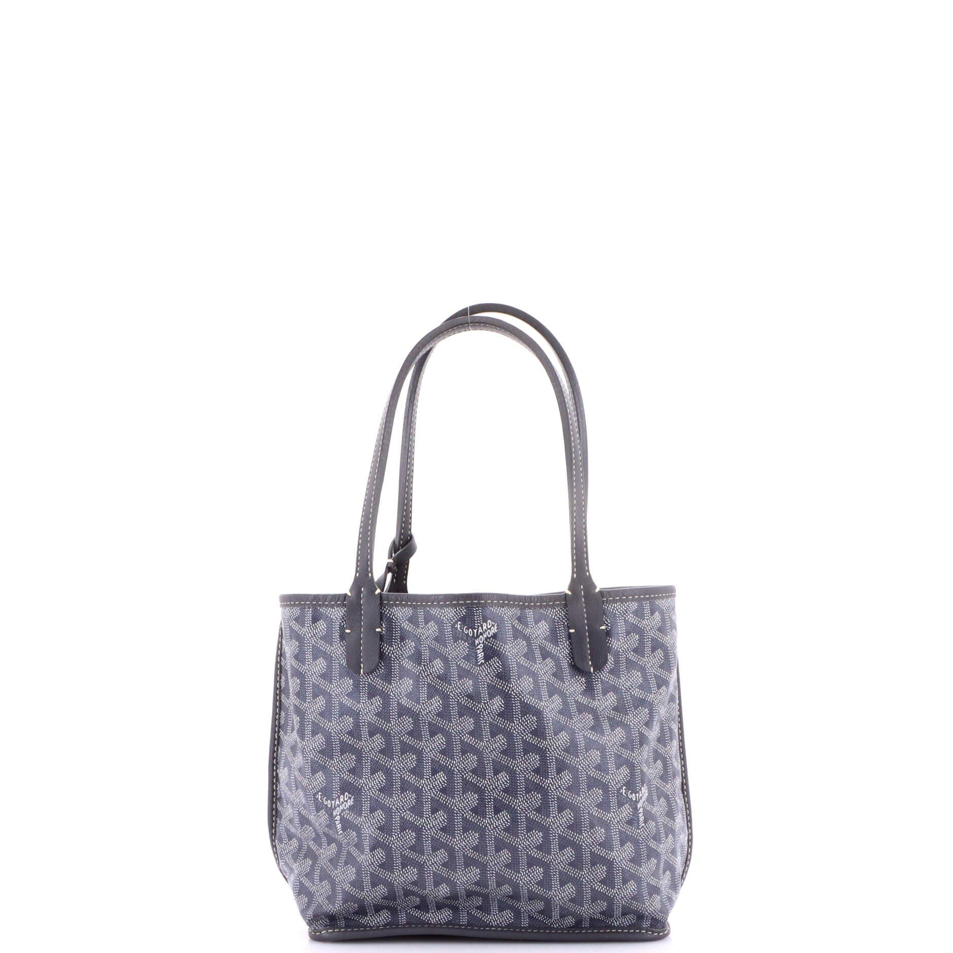 Pre-Owned Goyard Anjou Reversible Tote Coated Canvas Mini, Alternate, color, Gray