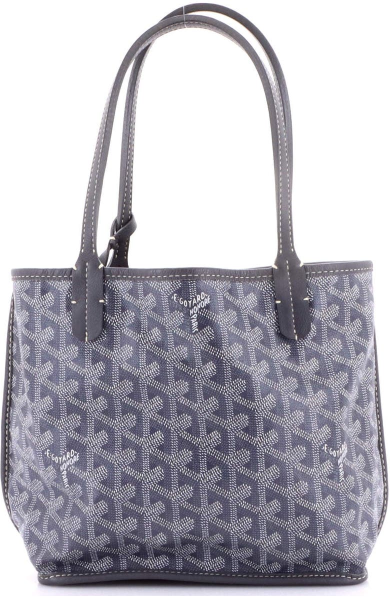 Pre-Owned Goyard Anjou Reversible Tote Coated Canvas Mini, Alternate, color, Gray
