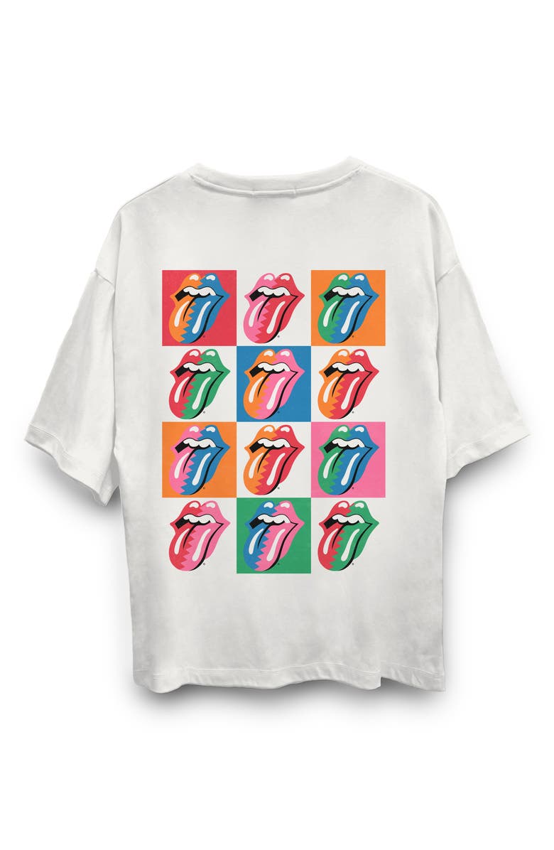 Junk Food Rolling Stones Hot Lips Graphic Tee, Alternate, color, Vintage White