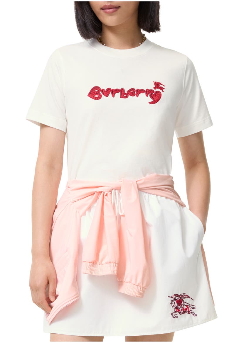 Heart Logo Cotton T-shirt, Main, color, Chalk white