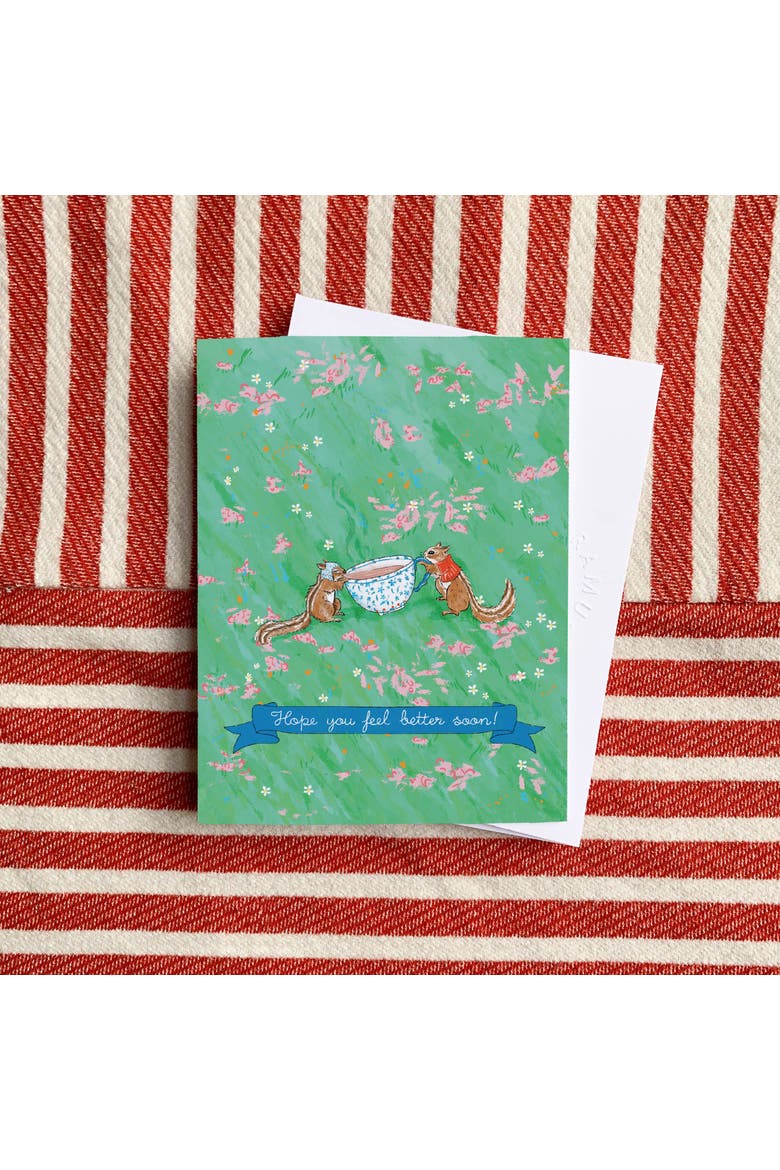 Feel Better Chipmunks Tea Get Well Sympathy Greeting Card Pack Sets, Alternate, color, Multi-Pack