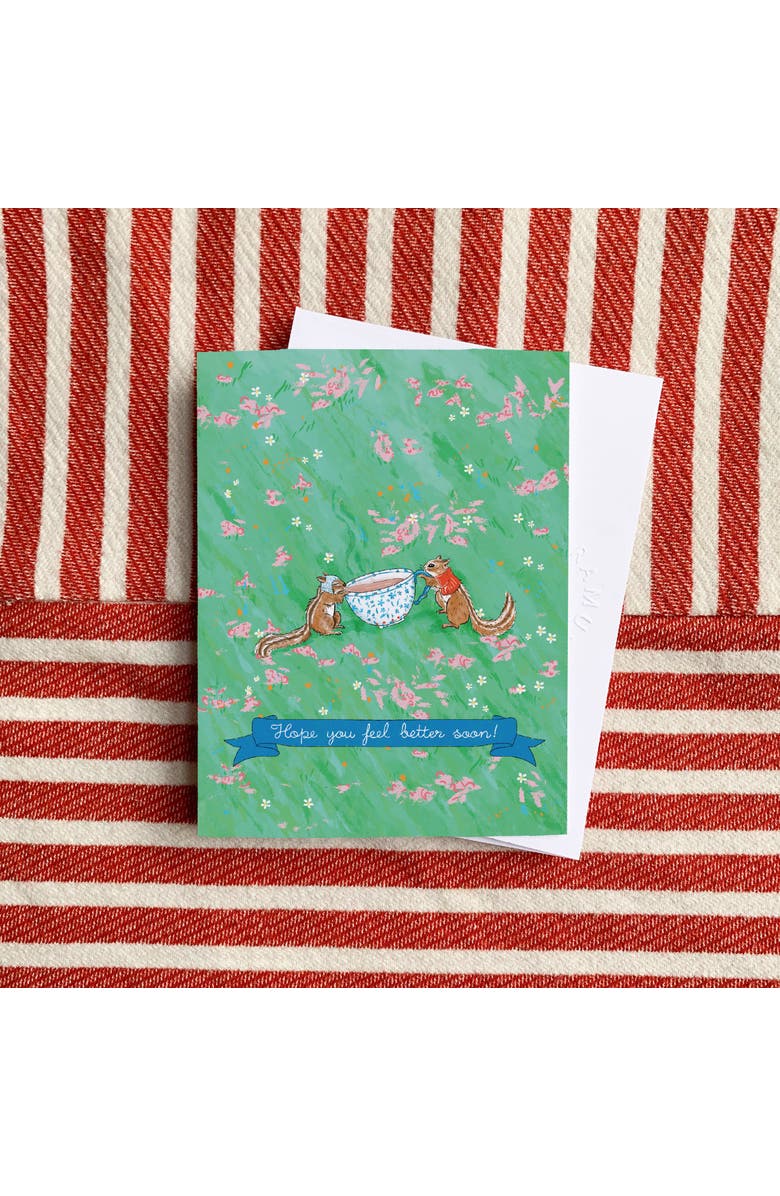 Ramus & Co Feel Better Chipmunks Tea Get Well Sympathy Greeting Card Pack Sets, Alternate, color, Multi-Pack