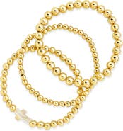 Sterling Forever Eden Set of 3 Beaded Cross Bracelets