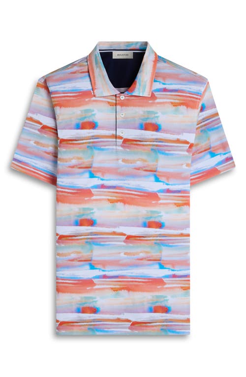 Bugatchi Hendrix Digital Abstract Brushstroke Print Pima Cotton Polo In Multi