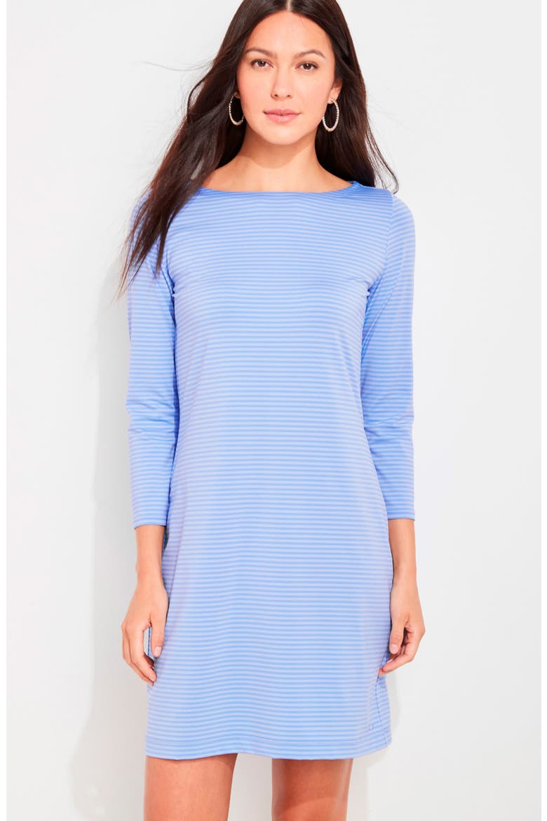Sankaty Long Sleeve Boatneck Shift Dress, Alternate, color, BAYSIDE STRIPE