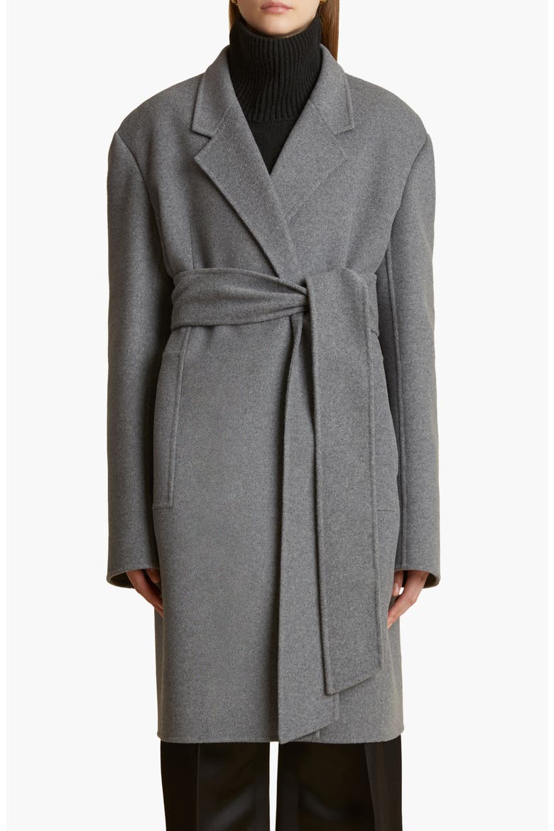 Annly Wool Wrap Coat, Main, color, GREY MELANGE