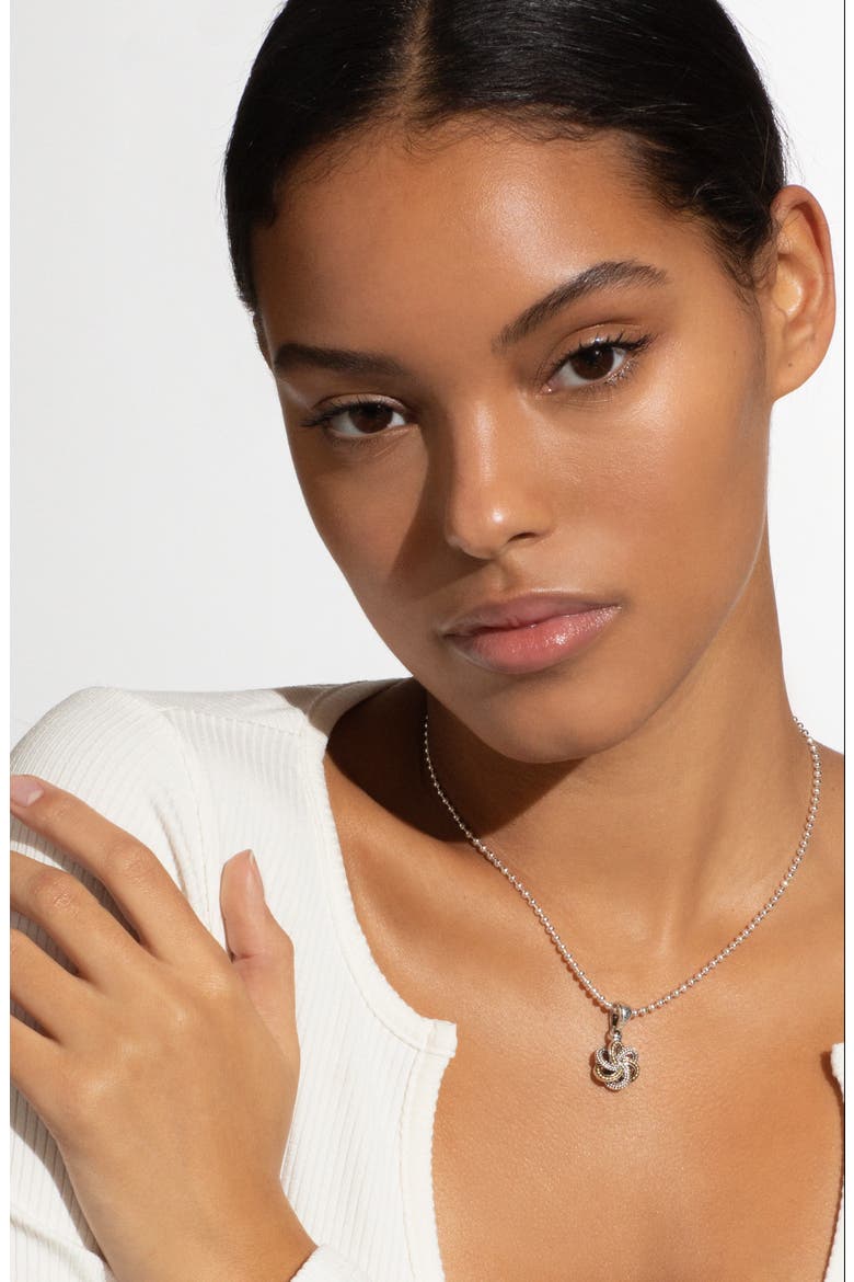 Love Knot Pendant Necklace, Alternate, color, TWO-TONE