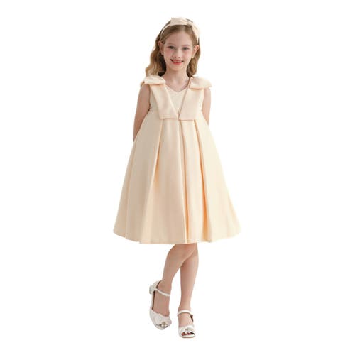 Tulleen Palermo Bow-detailing Dress In Champagne