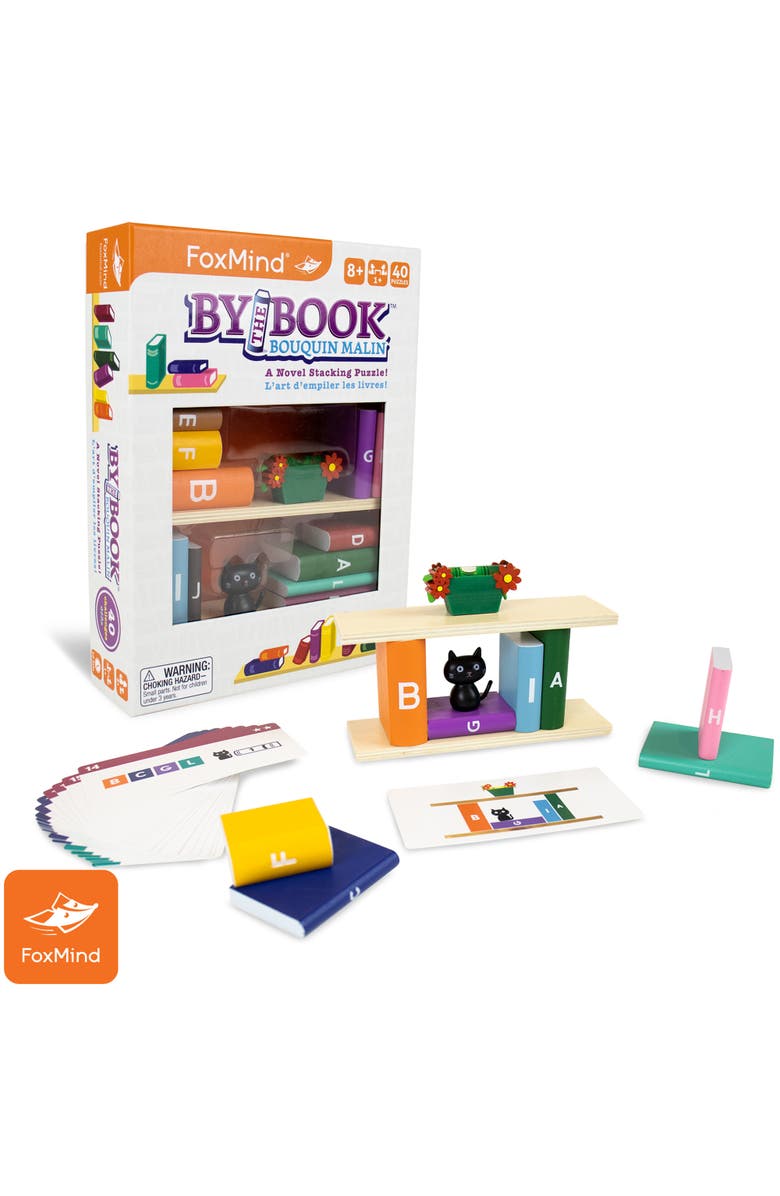 FoxMind Games By The Book A Novel Stacking Puzzle, Brainteaser, Alternate, color, Multicolored