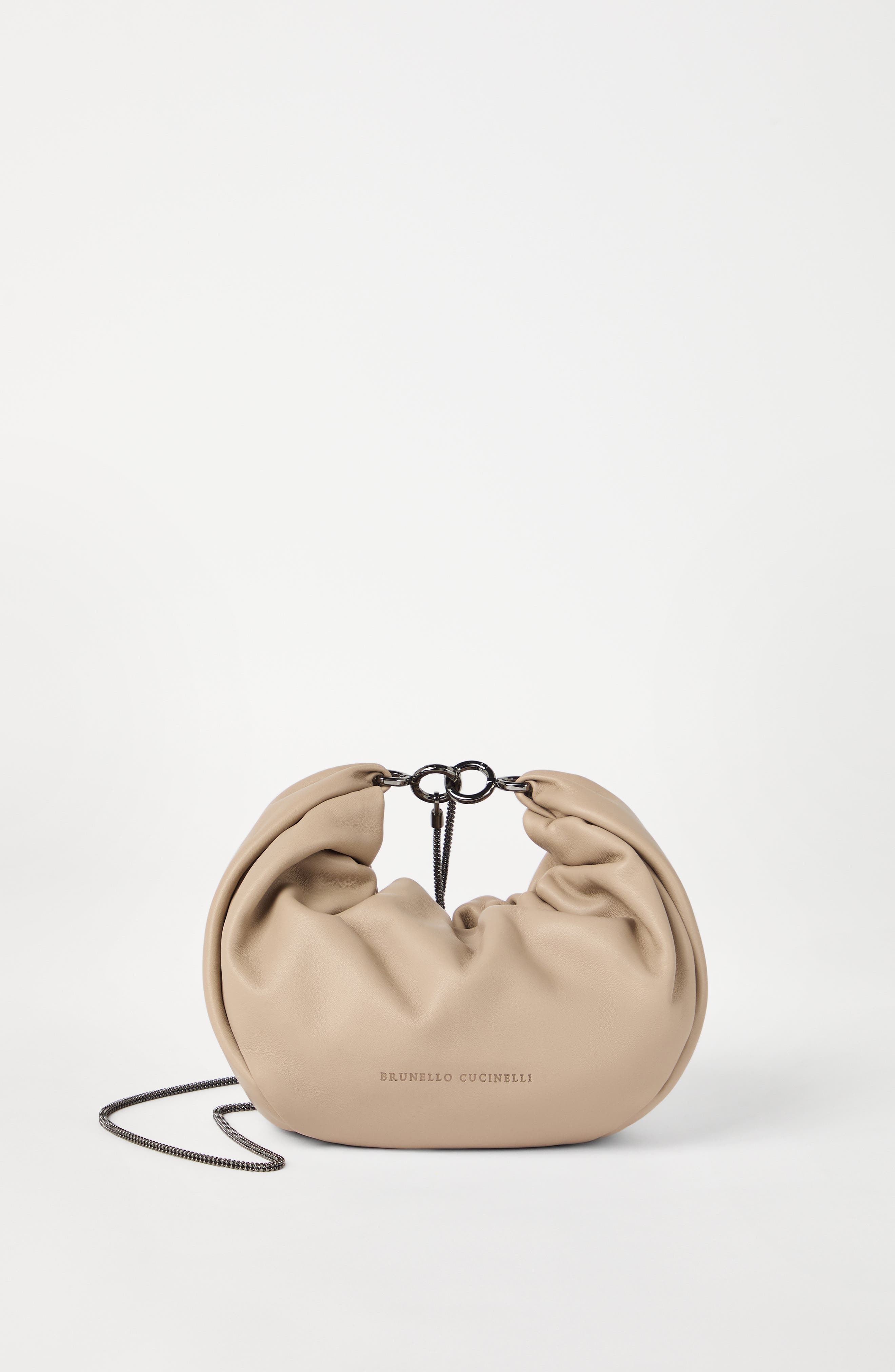 Brunello Cucinelli Soft leather Brioche Hobo bag, Alternate, color, 