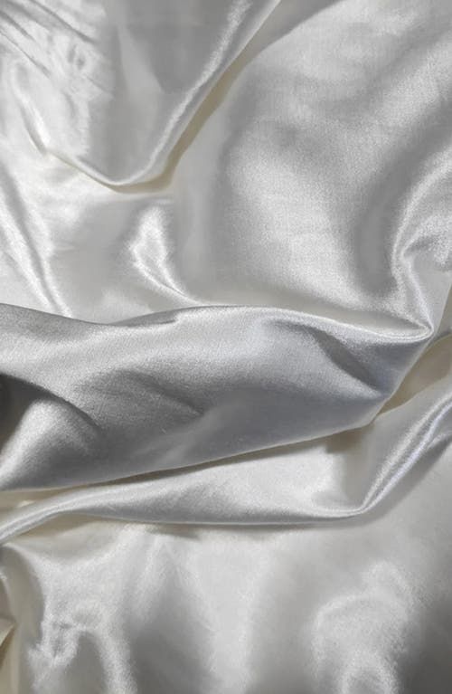 One Minute Saree® Reema Off-white Satin Comfort Stretch Deep U Adjustable Tie Back Saree Blouse In Off White