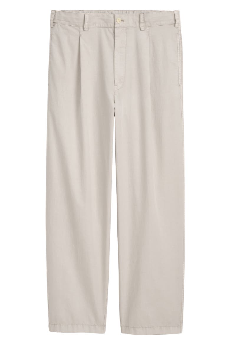 Georges Pleated Cotton Pants, Alternate, color, STONE