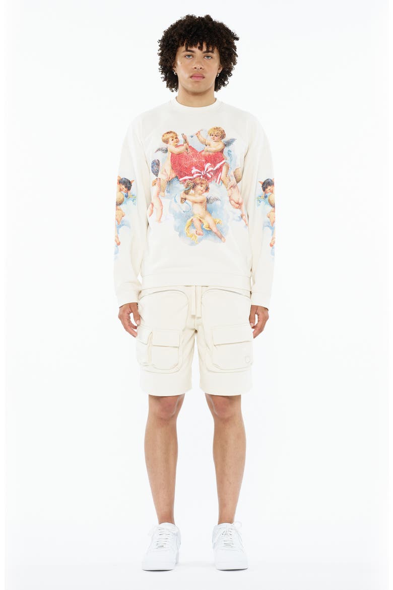 Fleece Cargo Shorts, Alternate, color, WINTER WHITE