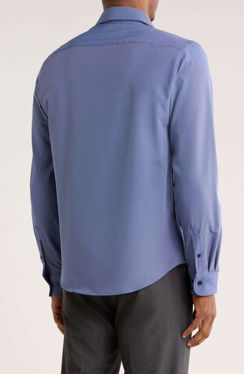 DENIM AND FLOWER Stripe Stretch Button-Up Shirt, Alternate, color, Blue