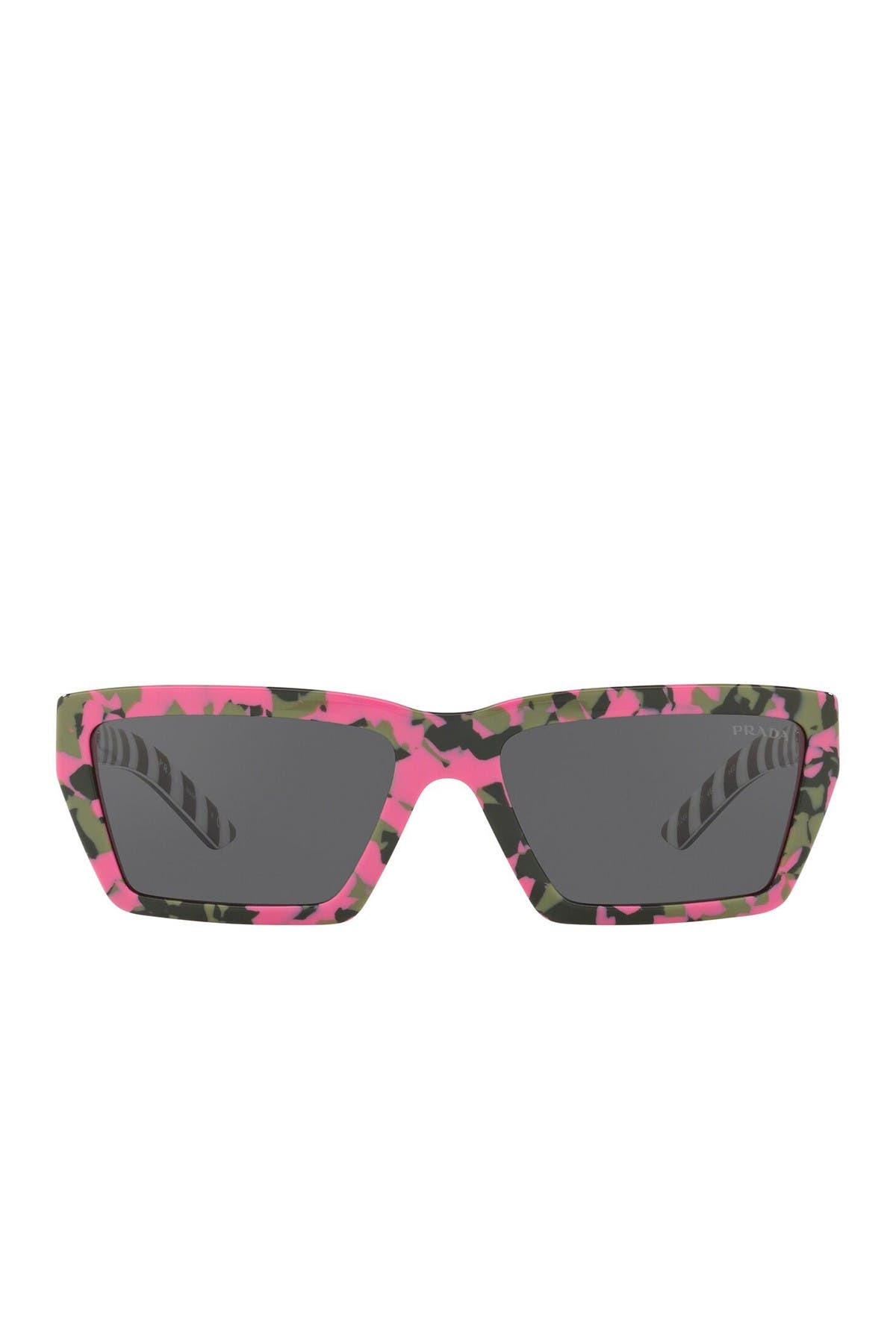 Prada Camo Geo 57mm Rectangle Sunglasses