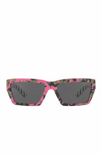 Prada Camo Geo 57mm Rectangle Sunglasses