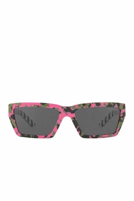 Prada Camo Geo 57mm Rectangle Sunglasses