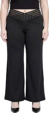 Standards & Practices Mesh V-Waist Palazzo Pants
