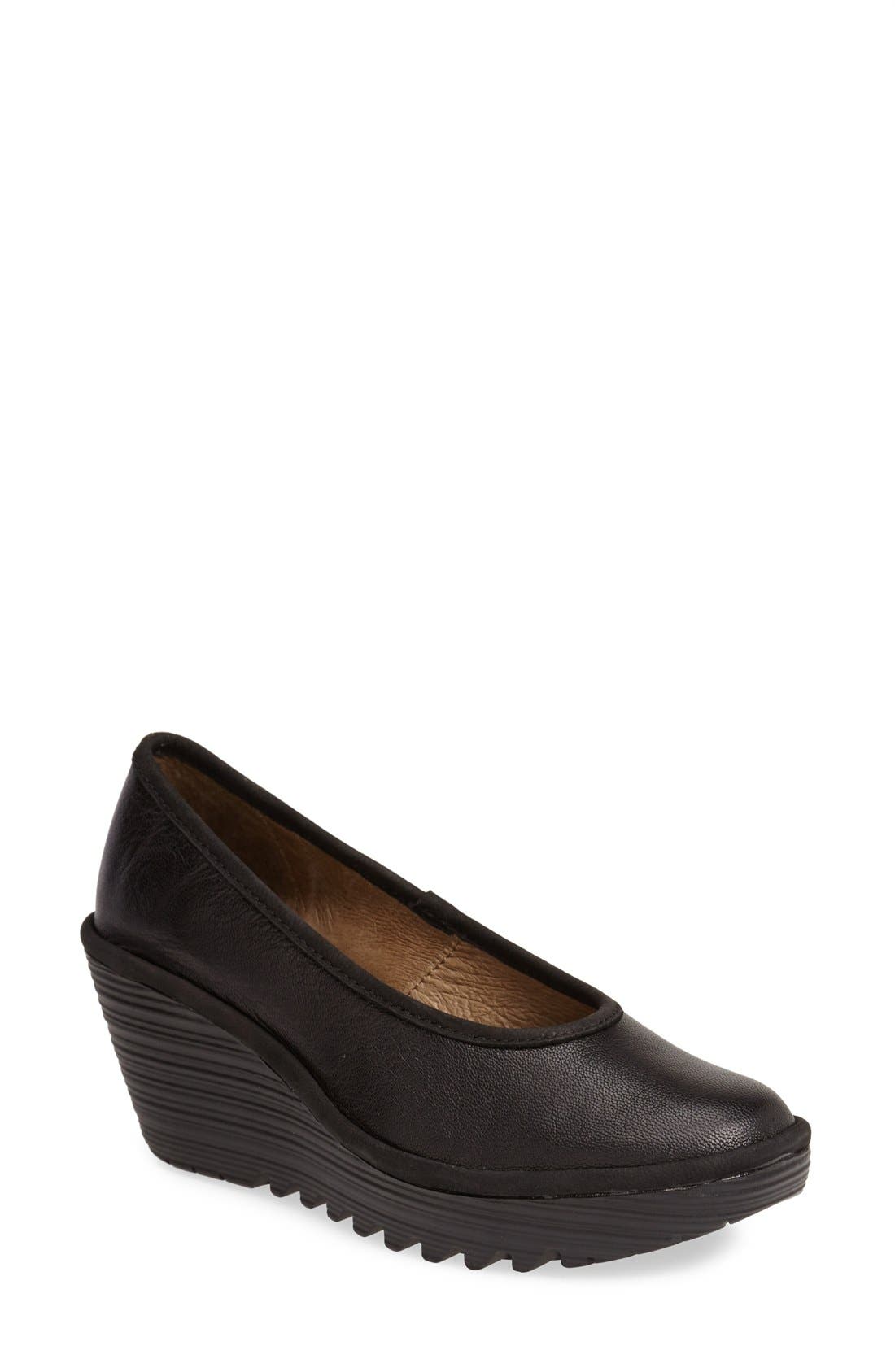 'Yalu' Pump, Main, color, BLACK/ BLACK