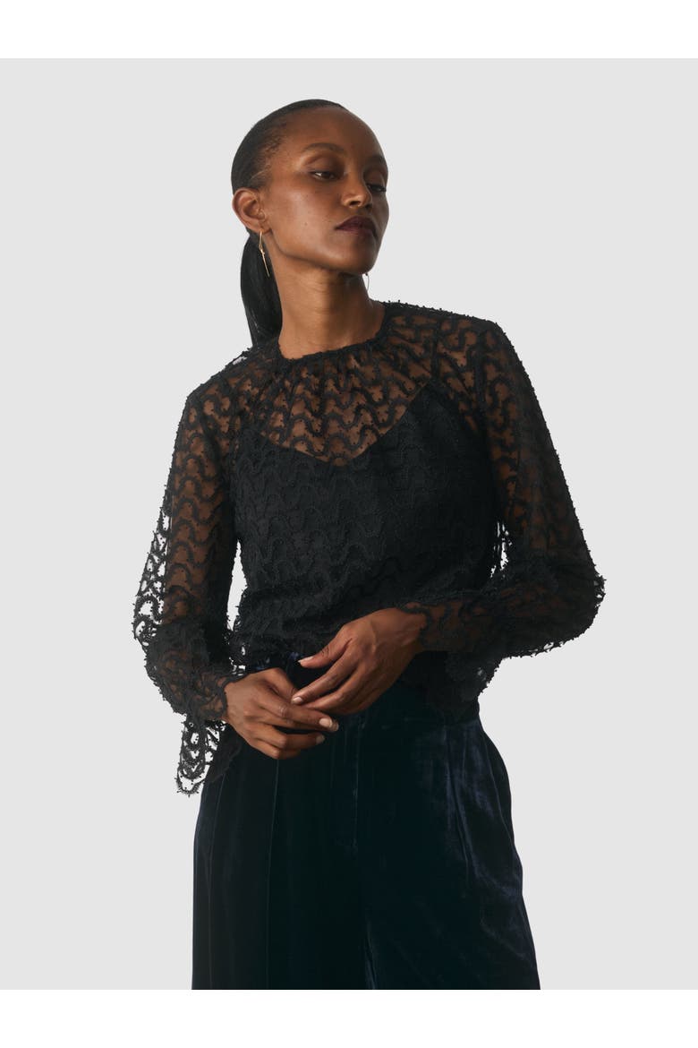 Aliano Round Neck Blouse, Main, color, Black