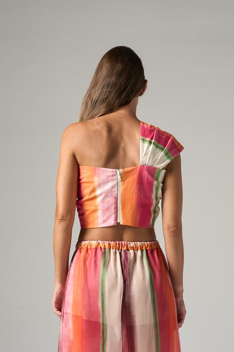 Sol Top in Striped Sateen, Alternate, color, Pink Multi