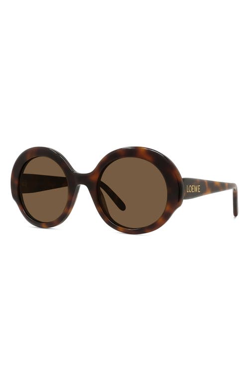 Loewe Thin 52mm Round Sunglasses In Brown