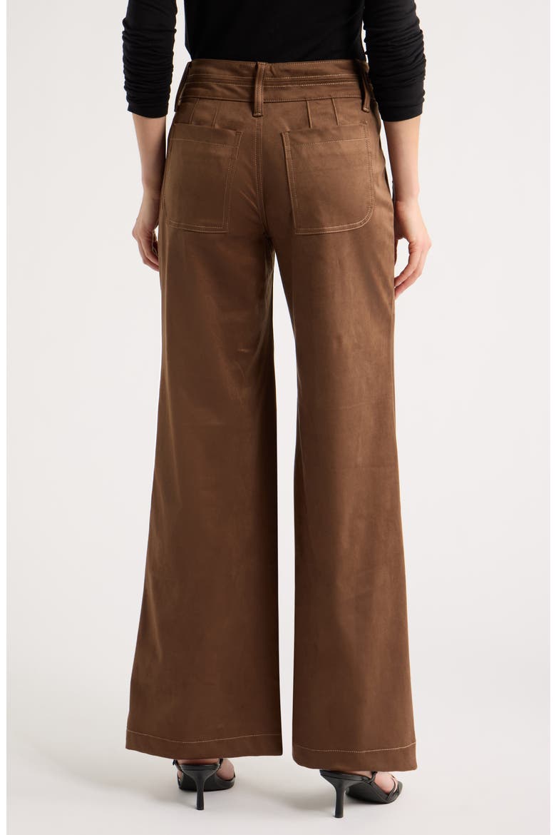 Wide Leg Faux Suede Pants, Alternate, color, BROWN
