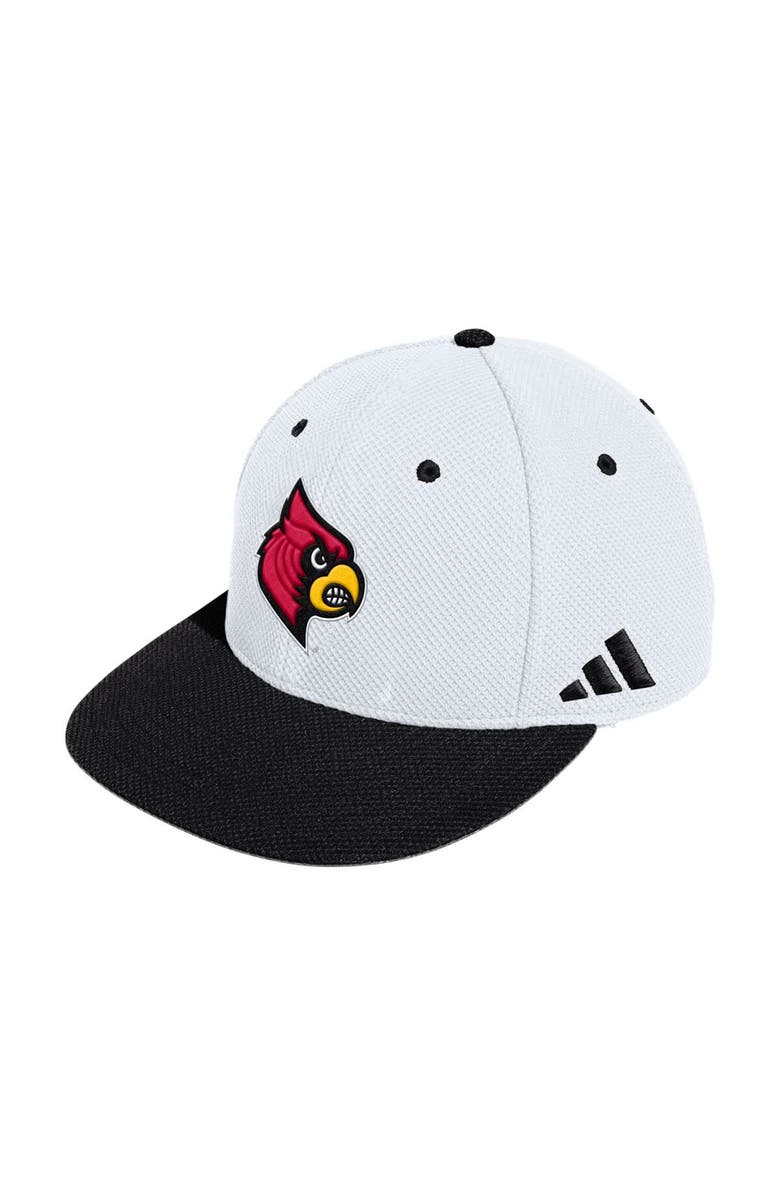 adidas Men's adidas White Louisville Cardinals On-Field Fitted Baseball Hat, Alternate, color,