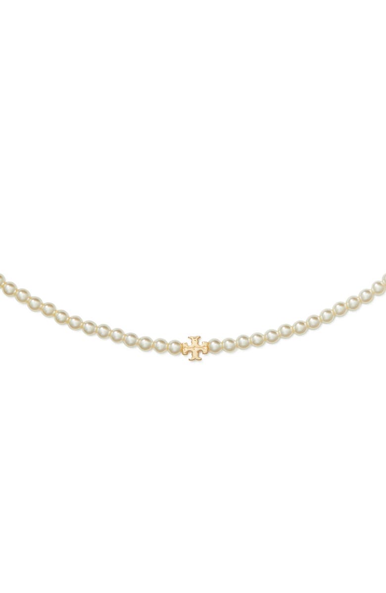 Tory Burch Moondance Faux Pearl Necklace, Alternate, color, Tory Gold / Pearl
