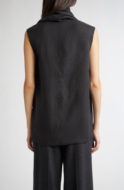 Totême Toteme Organza Scarf Blouse In Black
