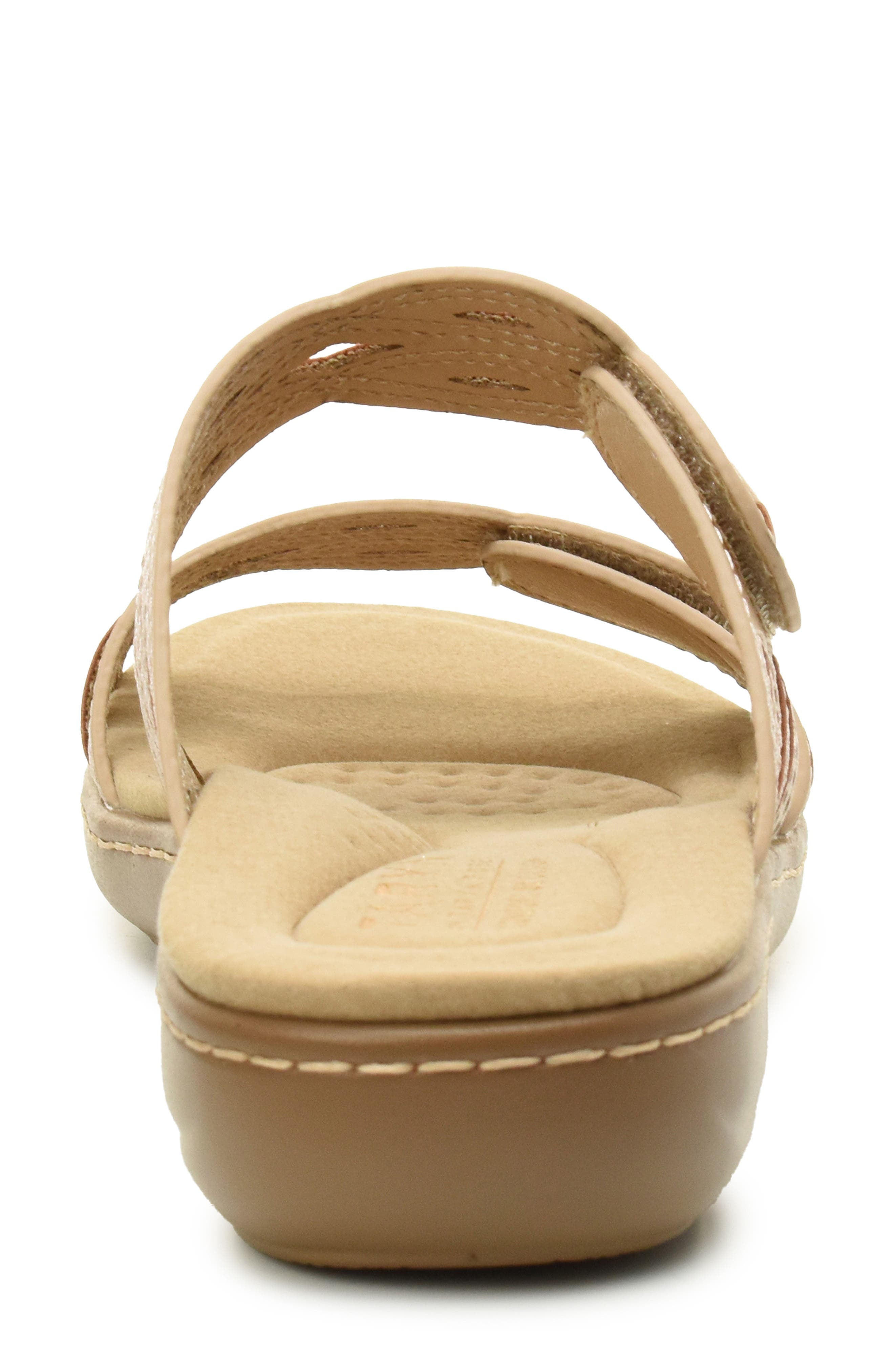 Cutout Slide Sandal, Alternate, color, ROSE GOLD