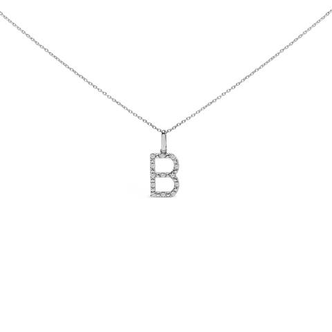 Sterling Silver Diamond Accent "A-Z" Initial Pendant Necklace