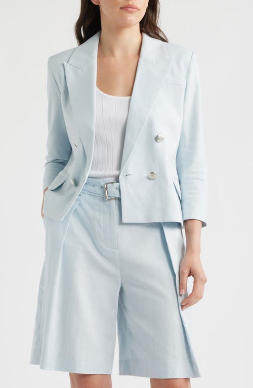 halogen(r) Double Breasted Crop Blazer in Airy Blue at Nordstrom, Size 10