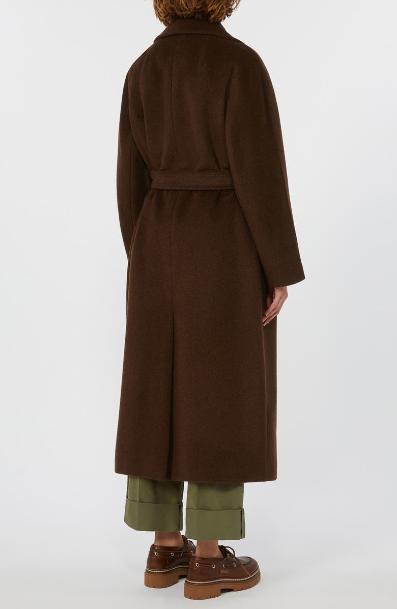 Weekend Max Mara Tempera Wool & Alpaca Blend Wrap Coat, Alternate, color, Chocolate