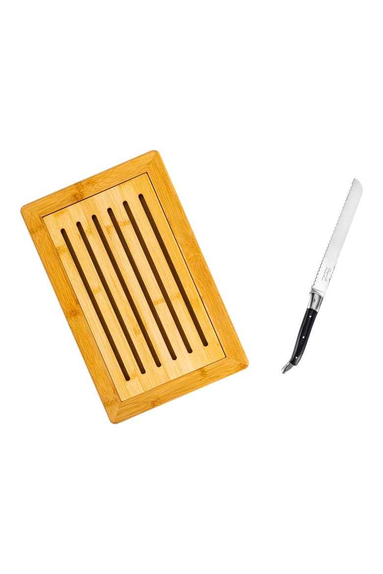 Laguiole Bread Knife & Cutting Board Set, Alternate, color, BLACK