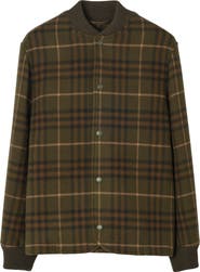 Burberry Check Wool Cashmere Bomber Jacket