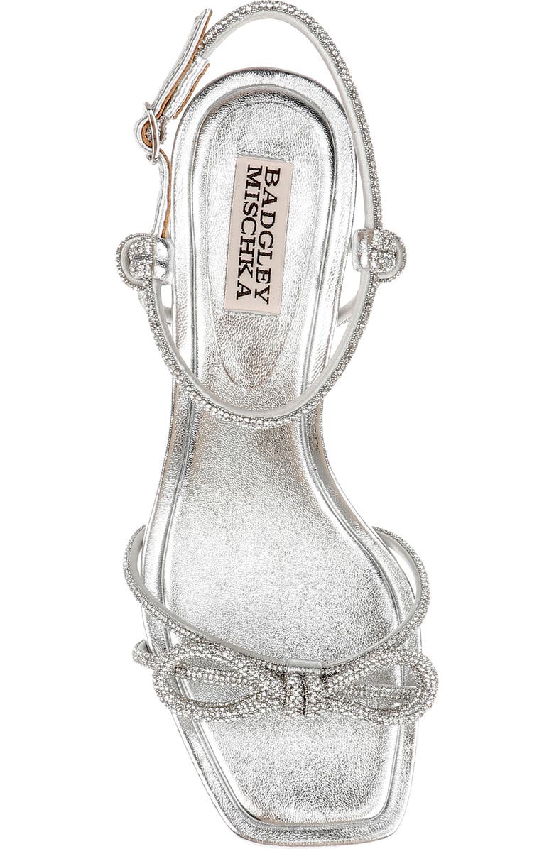 Badgley Mischka Collection Dandelion Ankle Strap Sandal, Alternate, color, Silver Leather